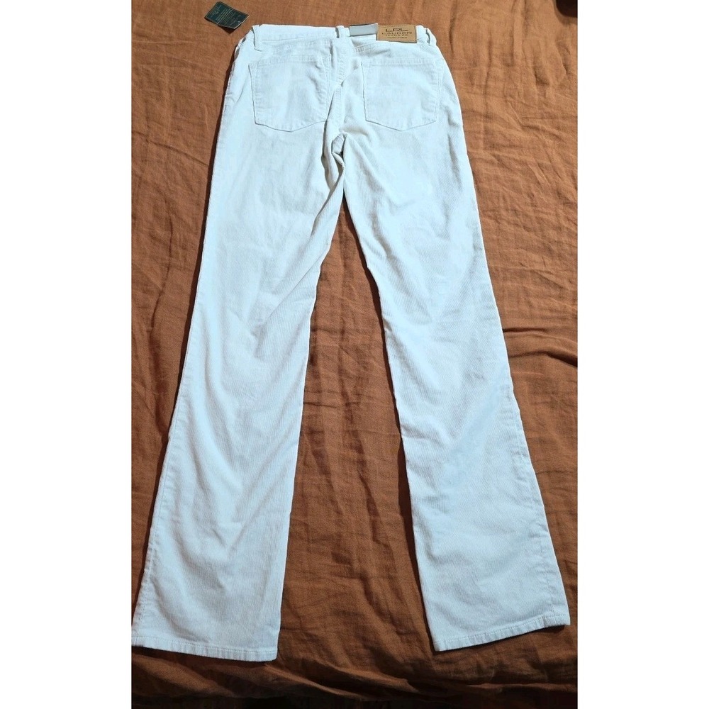Ralph‎ Lauren Corduroy Pants Size 4 Cream Classic Straight Leg Stretch 26x32 LRL